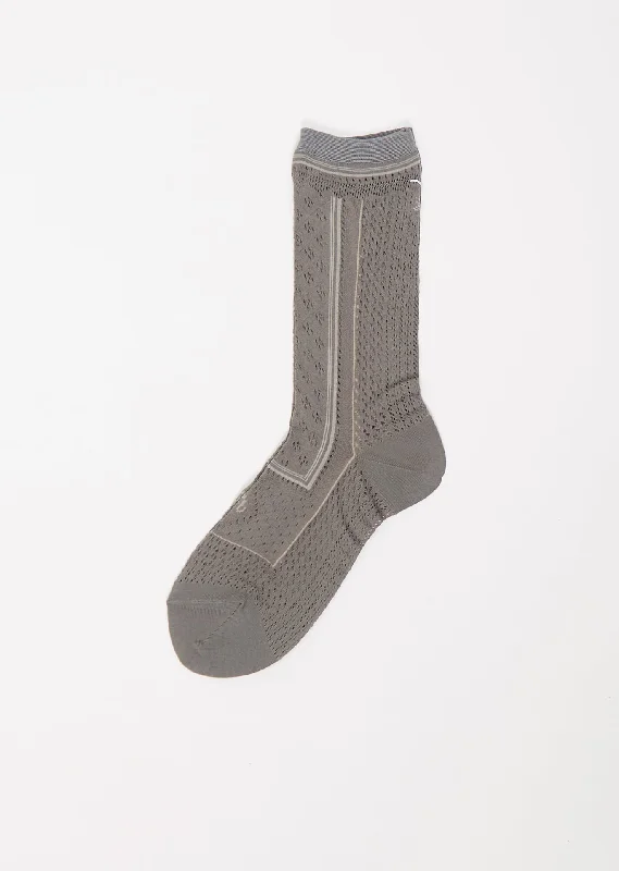 Baller Lace Knitted Socks — Grey