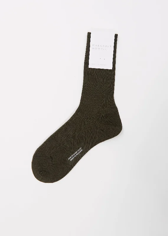 Full Rib Sock — Dark Olive